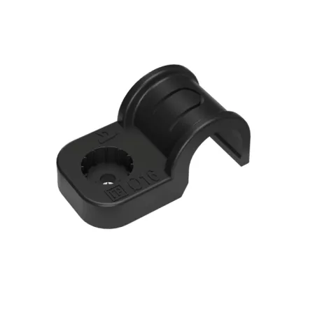 КРЕПЕЖ-СКОБА ПЛАСТИКОВАЯ ОДНОСТОРОННЯЯ ДЛЯ ПРЯМОГО МОНТАЖА АТМОСФЕРОСТОЙКАЯ ЧЕРНАЯ В П/Э D16 ММ (50ШТ/600ШТ УП/КОР) ПРОМРУКАВ