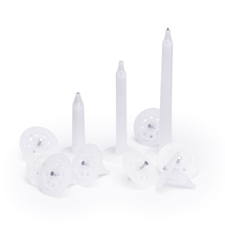 Тарельчатый дюбель гриб 50 мм с гвоздем, для монтажного пистолета по бетону