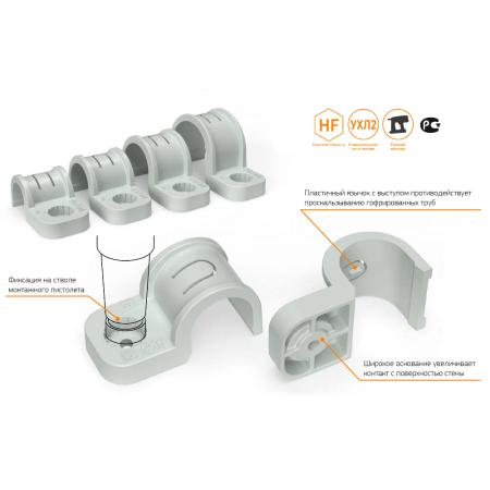 КРЕПЕЖ-СКОБА ПЛАСТИКОВАЯ ОДНОСТОРОННЯЯ ДЛЯ ПРЯМОГО МОНТАЖА АТМОСФЕРОСТОЙКАЯ ЧЕРНАЯ В П/Э D16 ММ (50ШТ/600ШТ УП/КОР) ПРОМРУКАВ КРЕПЕЖ-СКОБА ПЛАСТИКОВАЯ ОДНОСТОРОННЯЯ ДЛЯ ПРЯМОГО МОНТАЖА АТМОСФЕРОСТОЙКАЯ ЧЕРНАЯ В П/Э D16 ММ (50ШТ/600ШТ УП/КОР) ПРОМРУКАВ
