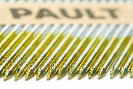 Реечные гвозди 2.8x63 мм REIG по дереву на бумажной кассете тип D34, кольцевая накатка, гальванизация