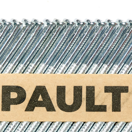 Реечные гвозди 3.1x 90 мм по дереву на бумажной кассете тип D34, кольцевая накатка, гальванизация